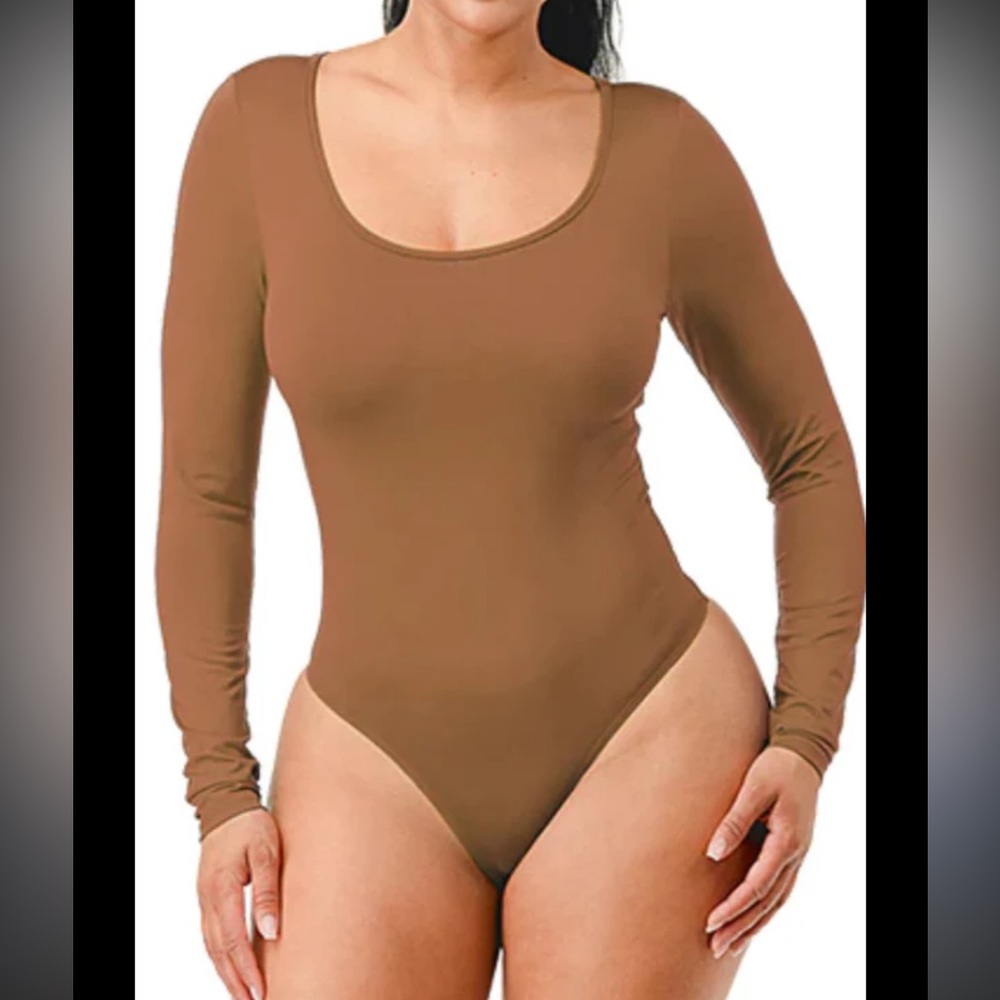 Brown Long Sleeve Bodysuit
